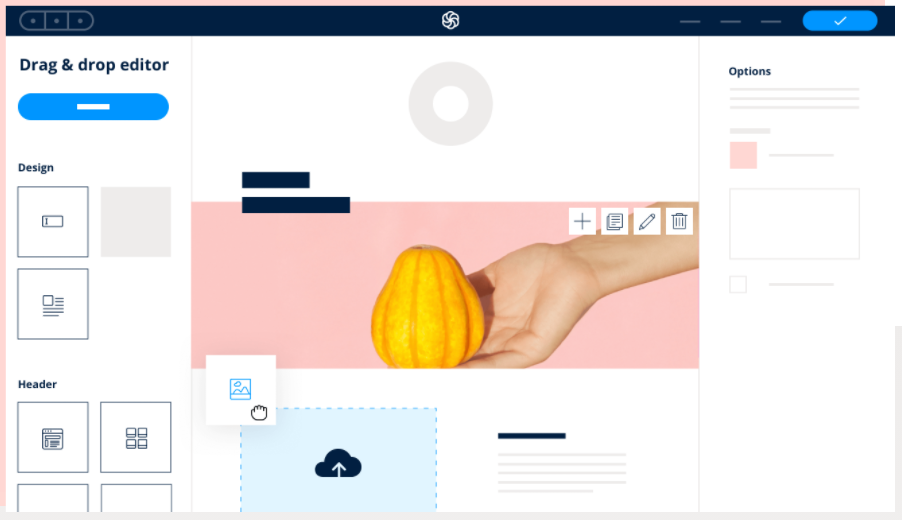 7 ottimi servizi di email marketing per le piccole imprese 4 sendinblue drag and drop editor